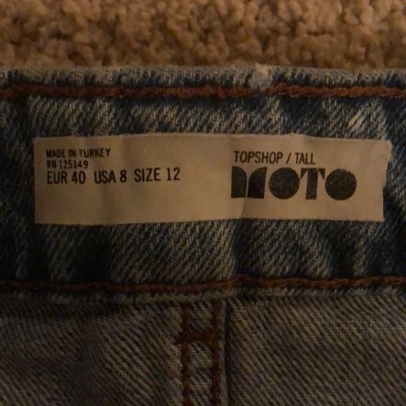 Topshop Moro Women’s Tall Denim Distressed Skirt - Picture 2 of 3